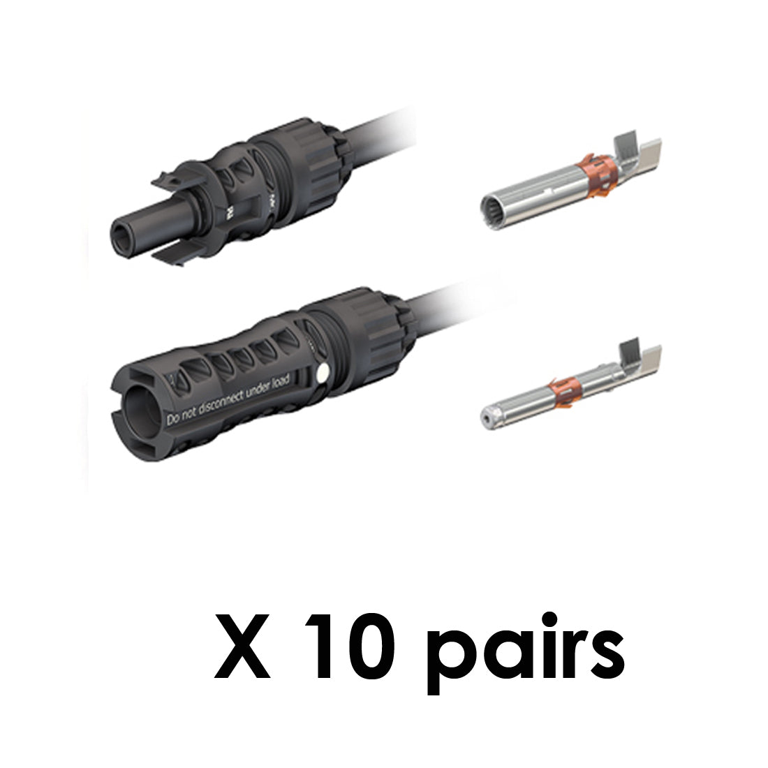 Genuine MC4-EVO 2 1.5KV 4-6mm Solar PV Connectors PV-KBT4-EVO2/6I-UR - 1 Pack of 10 Pairs