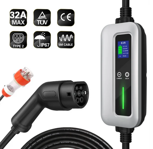 MIDA Portable EV Charger Type 2 32A 7kW 1Phase