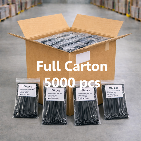Solar Cable Ties Zip Ties 304 Stainless Steel Nylon Coated 300mm x 4.6mm - Full Carton of 5000pcs