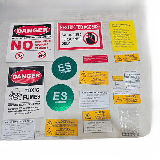 Engraved Solar Labels 21 Pieces - Battery