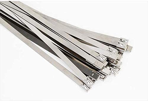 Solar Cable Ties Zip Ties 316 Stainless Steel Uncoated 300mm x 4.6mm - Pack of 100pcs