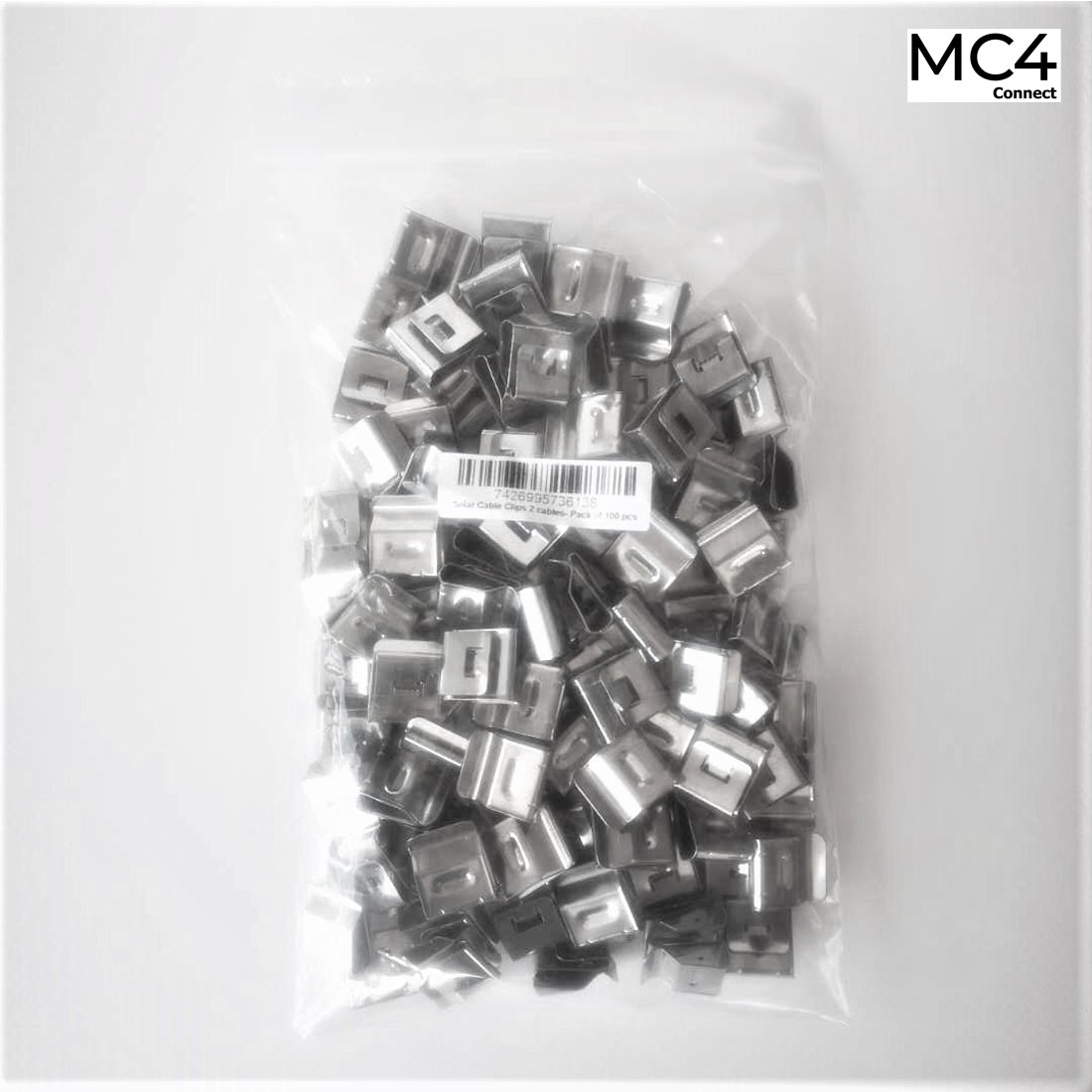 Stainless Steel Solar Panel Cable Clips 2 cables - 100pcs